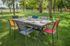 Table de jardin à rallonge ouverture automatique HORTENSE aluminium/céramique beige 200/260x100 cm