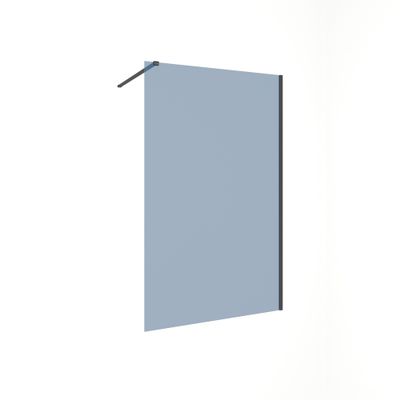Paroi de douche à l'italienne 120x200 cm profilé noir verre fumé 8 mm Signature - OCEA