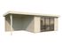 Abri de jardin en bois avec pergola 8,8 m² Lydia - ép.28 mm - 30,1 m² hors-tout - Livraison à domicile incluse - WHITE WOOD