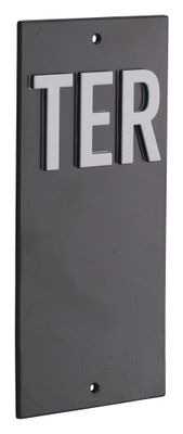 Plaque signalétique lettre Ter à visser 56 x 130 mm noir THIRARD