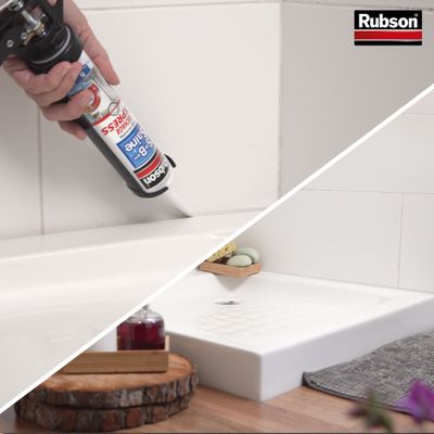 Mastic Silicone Salle de Bain Saine Séchage Express Blanc 280 ml RUBSON