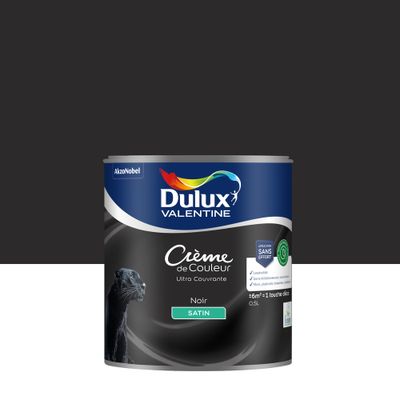Peinture crème de couleur Noir satin 0,5L - DULUX VALENTINE