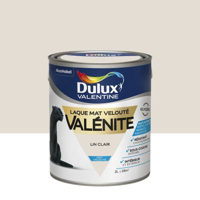 Peinture Laque Valénite Lin Clair mat 2 L - DULUX VALENTINE