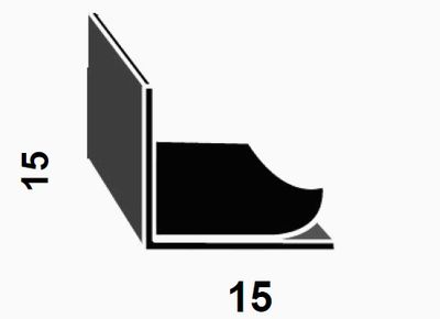 CORNIERE EGALE NOIR GRAINE ROULEAU PVC ADHESIF 15 X 15 X 0,4 MM 2,60 M CQFD