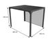 Pergola bioclimatique autoportante avec rideau manuel balcon et terrasse PER2430RBI gris 7,2 m², Livraison à domicile incluse - HABRITA