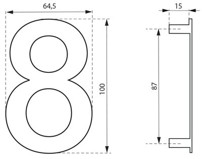 Chiffre 8 à visser hauteur 100 mm inox THIRARD