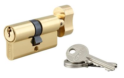 Cylindre de serrure à bouton 30 x 30 mm laiton 3 clés THIRARD