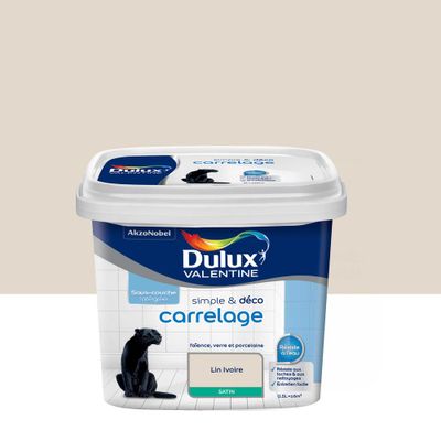 Peinture pour carrelage simple & déco Lin Ivoire Satin 0,5 L DULUX VALENTINE