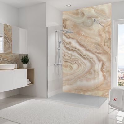 Panneau mural de douche 150x255 cm marbre beige DécoDesign Softtouch - SCHULTE
