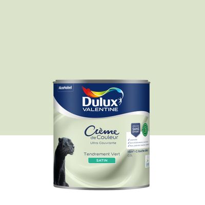 Peinture crème de couleur Tendrement Vert satin 0,5L - DULUX VALENTINE