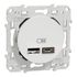 Double prise USB C et USB A blanc - Odace 2011 SCHNEIDER ELECTRIC