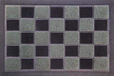 Tapis picot floques noir et gris 40 x 60 cm - ID HOME