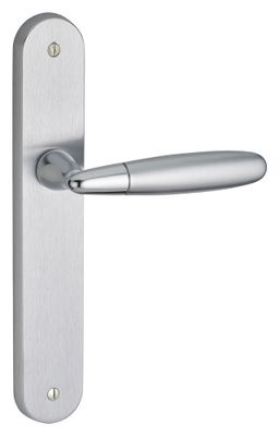 Poignées de porte sur plaques sans trou Mirella 2 chromé satiné FROSIO