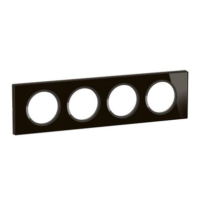 Plaque de finition 4 postes Verre onyx noir - Céliane LEGRAND