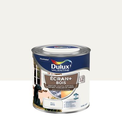 Peinture Ecran+ Bois  Satin Blanc 250 mL - DULUX VALENTINE