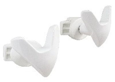 Patère blanche en V pour sèche-serviettes à tubes ronds à vis, lot de 2