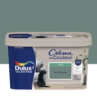 Peinture crème de couleur Vert Céladon Satin 2,5 L - DULUX VALENTINE
