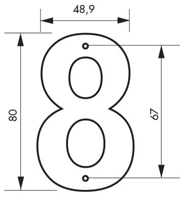 Chiffre 8 à visser hauteur 80 mm noir THIRARD