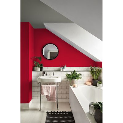 Peinture Crème de Couleur Cuisine et Bain Satin Rouge Industriel 0,75 L - DULUX VALENTINE