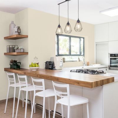 Peinture Cuisine & Bain Blanc Cassé satin 0,75L RIPOLIN