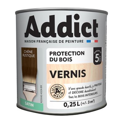 Vernis bois satin chêne rustique 250 mL - ADDICT
