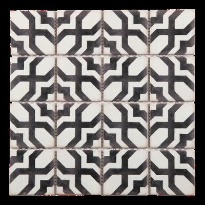 Mosaïque mur intérieur effet carreaux ciment noir/blanc 30,2 x 30,2 cm vendu à l'unité SAS MAT INTER