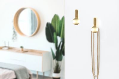 Patère 1 tête ronde aluminium laitonné REI