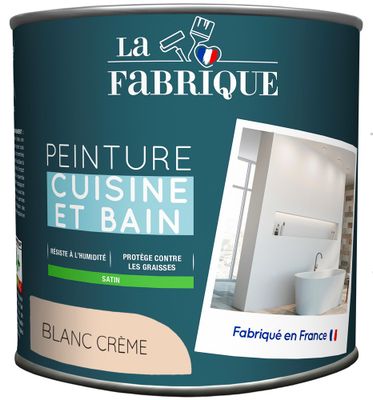 Peinture Cuisine & Bain Blanc Crème satin 0,5 L - LA FABRIQUE