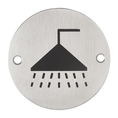 Plaque signalétique à visser Douche  diamètre 76 mm THIRARD