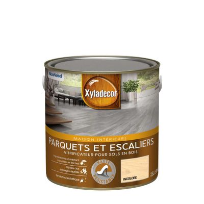 Vitrificateur pour sols en bois parquet et escaliers mat incolore 2,5L - XYLADECOR