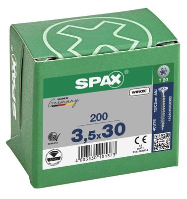 Vis tête fraisée T-star 3,5 x 30 mm par 200 SPAX