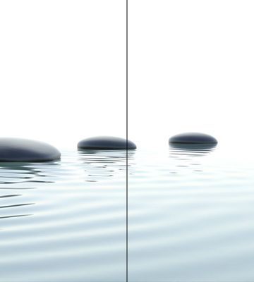 Panneaux muraux de douche 90+90x210 cm pierres zen et eau DécoDesign Photo - SCHULTE