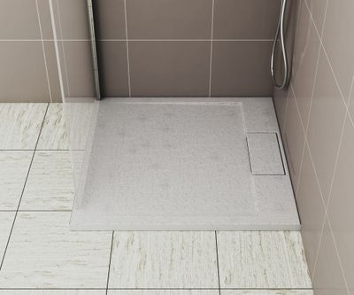 Receveur de douche 90x90 cm résine blanc mat Island - OCEA