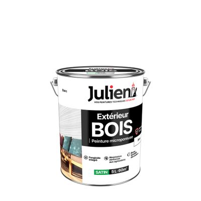 Peinture bois blanc satin 5 L - JULIEN