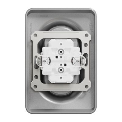 Double prise 2 pôles + terre aluminium - Unica SCHNEIDER ELECTRIC