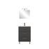 Meuble de salle de bains Volta 3 tiroirs L60 x H88 x P46 cm bois mélaminé gris