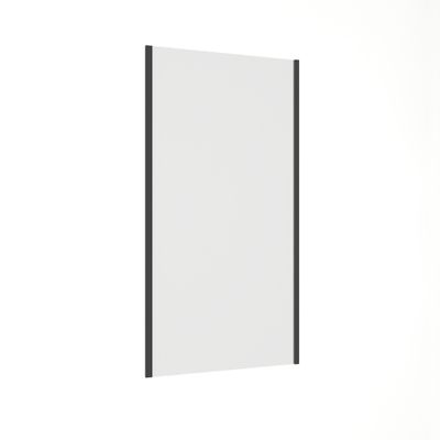 Paroi de douche latérale fixe 100x200 cm profilé noir verre transparent 8 mm Signature - OCEA