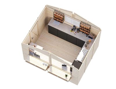 Kiosque bois Bois Naturel  Stella 8,2m2 Livraison à domicile incluse