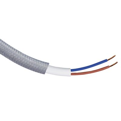 Câble électrique tissu gris 3m - TIBELEC