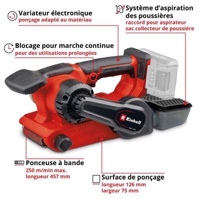 Ponceuse à bande TP-BS 18/457 Li BL EINHELL
