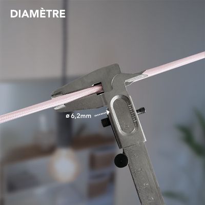 Câble électrique tissu rose ballerine 3m - TIBELEC