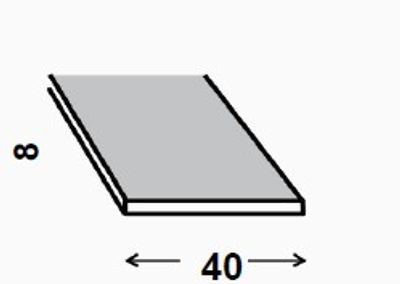 PROFILE PLAT ACIER LAMINE 40X8MM 1M CQFD