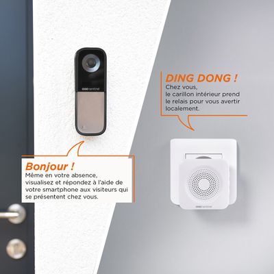 Sonnette connectée Visiobell 4 mélodies portée 80 m - SENTINEL