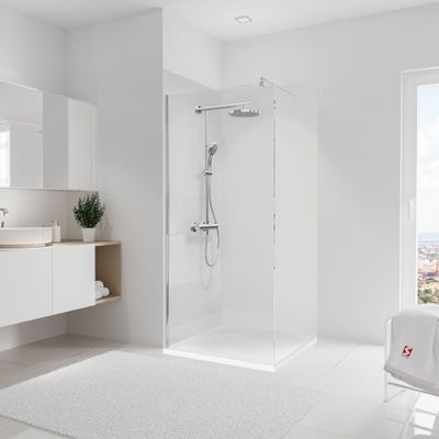 Panneaux muraux de douche 90+90x210 cm blanc DécoDesign Couleur - SCHULTE
