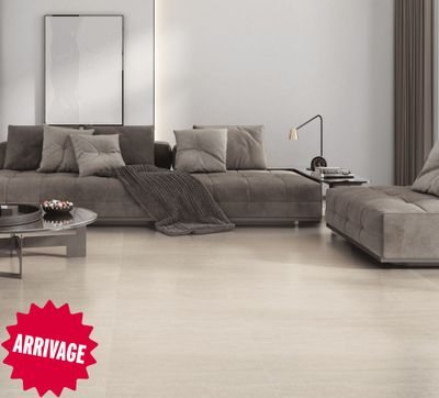 Carrelage de sol intérieur effet pierre avorio PILAT 60 x 60 cm paquet de 1,08 m² CERAM INDUSTRIE