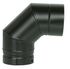 Coude émaillé noir segment 90 degrés diamètre 180 mm POUJOULAT