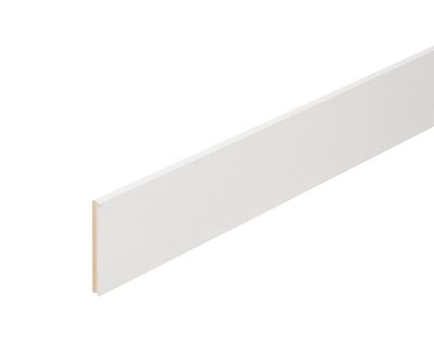 Plinthe bois MDF blanche bord droit - Ép.12 x l.68 mm - L.2.20 m - AJ TIMBER