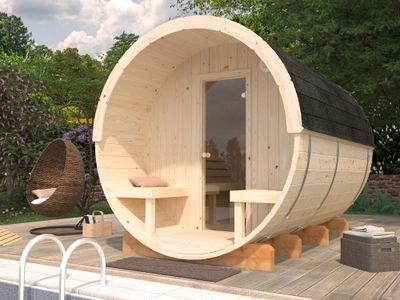 Sauna rond Anita 1,6m2 + 0,7m2 épaisseur 42 mm PALMAKO