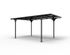 Carport en aluminium toit plat, surf. ext. : 14,70 m² / toit plaques en polycarbonate, Livraison à domicile incluse - HABRITA