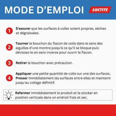 Colle de réparation Super Glue-3 Control Multi-matériaux liquide tube 3 g - LOCTITE